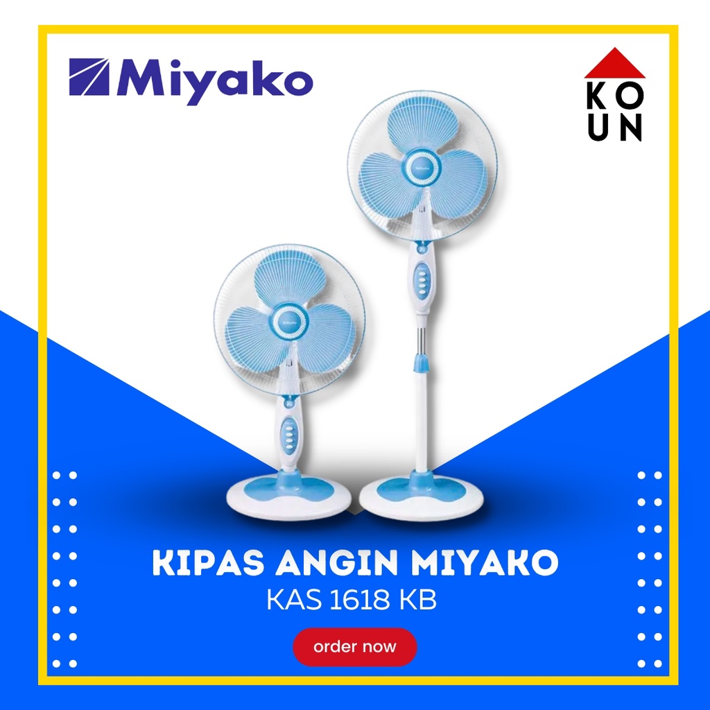 (COD READY) Kipas Angin 2in1 Berdiri dan Duduk Miyako KAS 1618KB / KAS1618KB / KAS-1618KB / Stand Fa