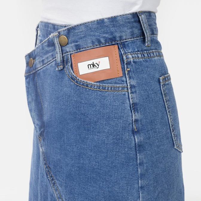 Mky Clothing Denim Skirt Midi