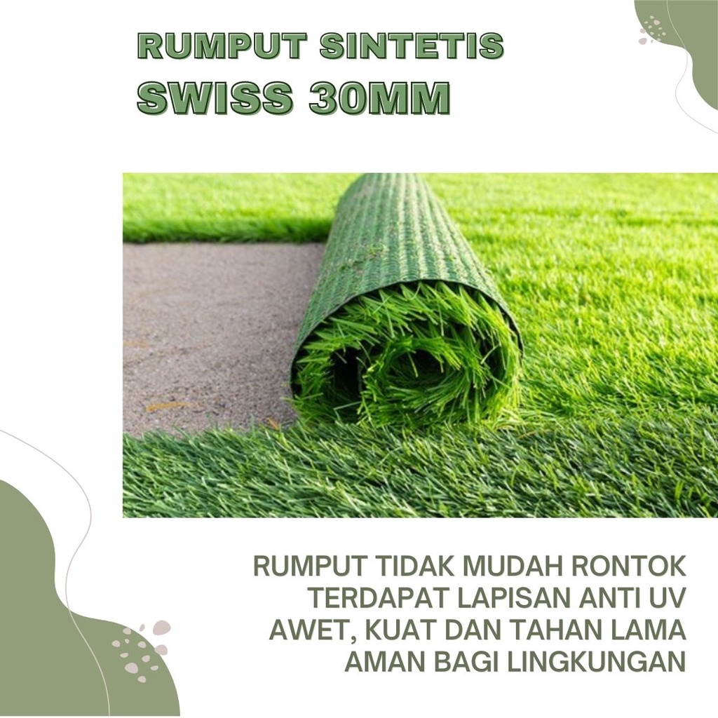 Rumput Sintetis Meteran 3cm Swiss Jepang Best Quality