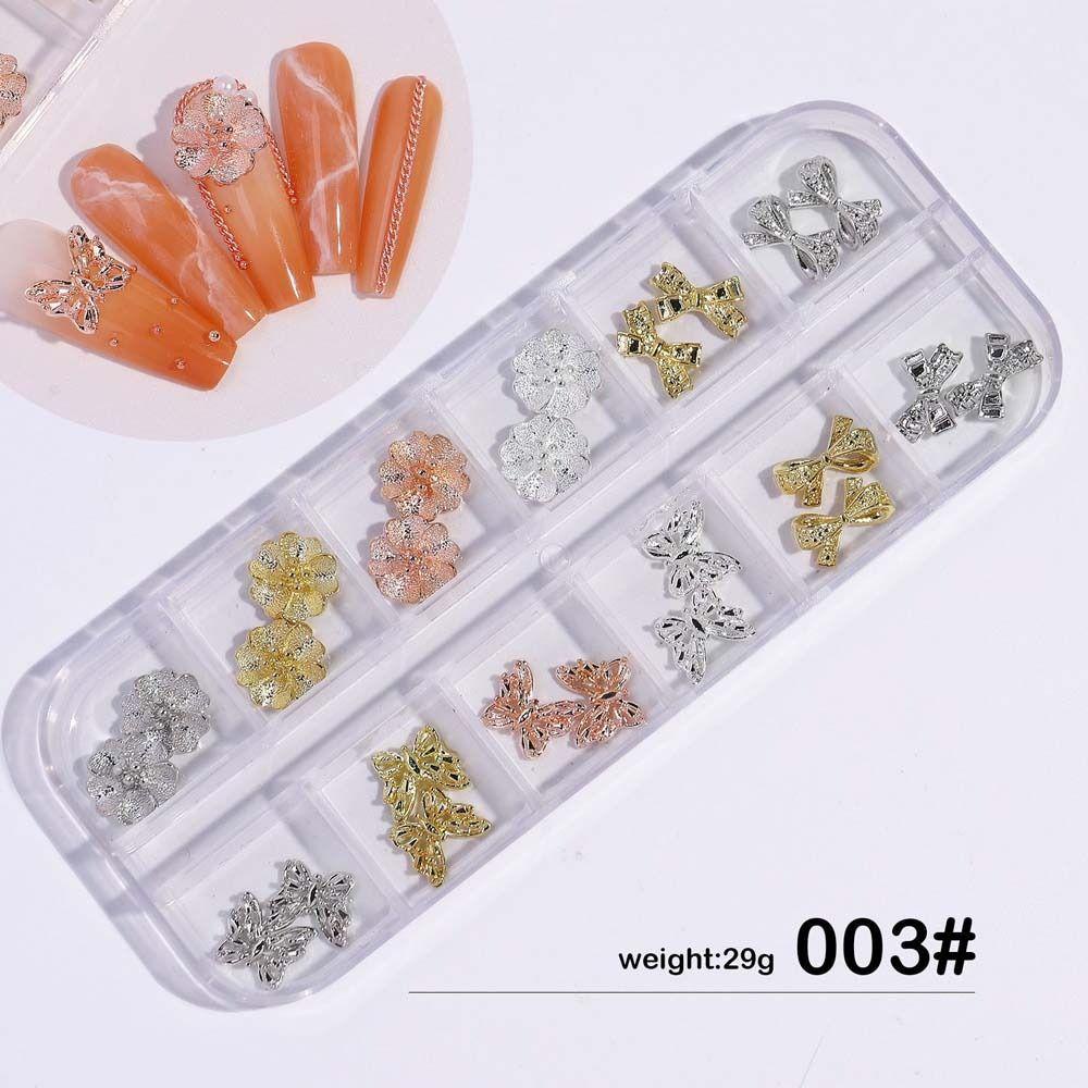 Mxbeauty Bow Nail Art Dekorasi Mewah Fashion Ikatan Simpul Manikur Aksesoris Alloy 3D Nail Jewelry