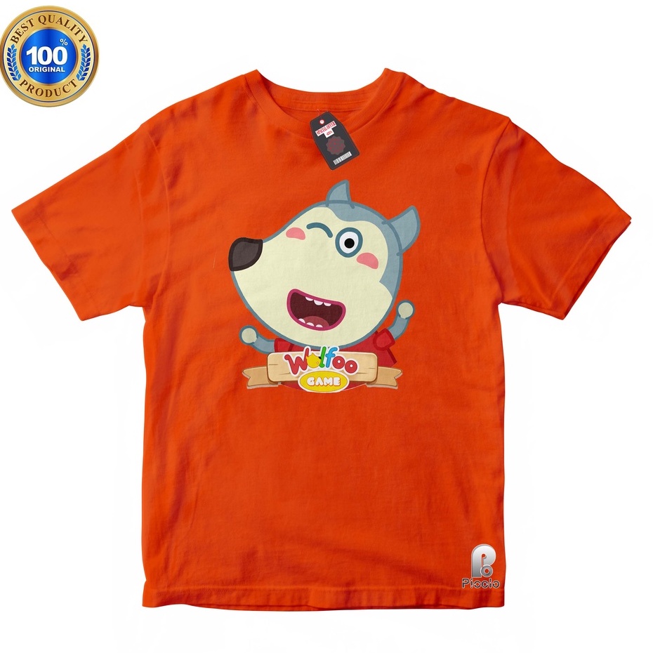 BAJU ANAK KAOS ATASAN ANAK MOTIF WOLFOO UNISEX Bahan COTTUN (FREE NAMA)