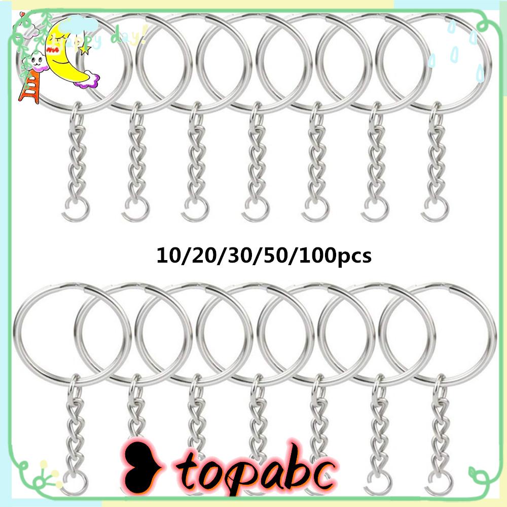 Top 10 /20 /30 /50 /100pcs Gantungan Kunci Silver DIY Ring Split Tahan Lama