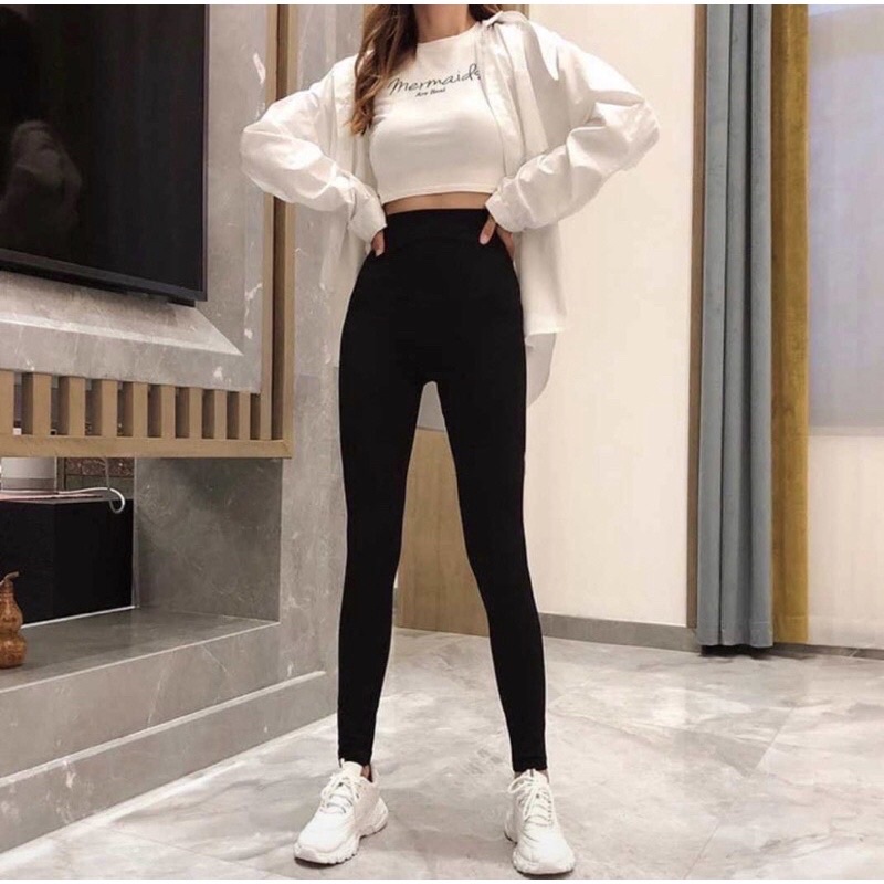 LEGGING IMPORT HW WANITA POLOS VARIAN WARNA / LEGING BASIC / LEJING HIGHWAIST FIT TO 90KG