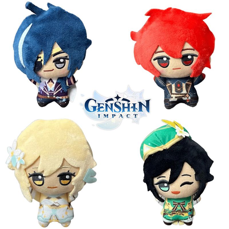 Lucu Genshin Impact Venti Lumine Boneka Plush Liontin Gantungan Kunci Hadiah