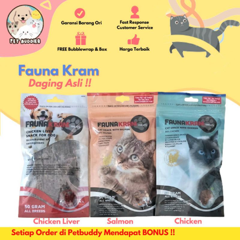 [FREE BONUS]Fauna Kram Snack Kucing dan Anjing/Doggy Dental Treats