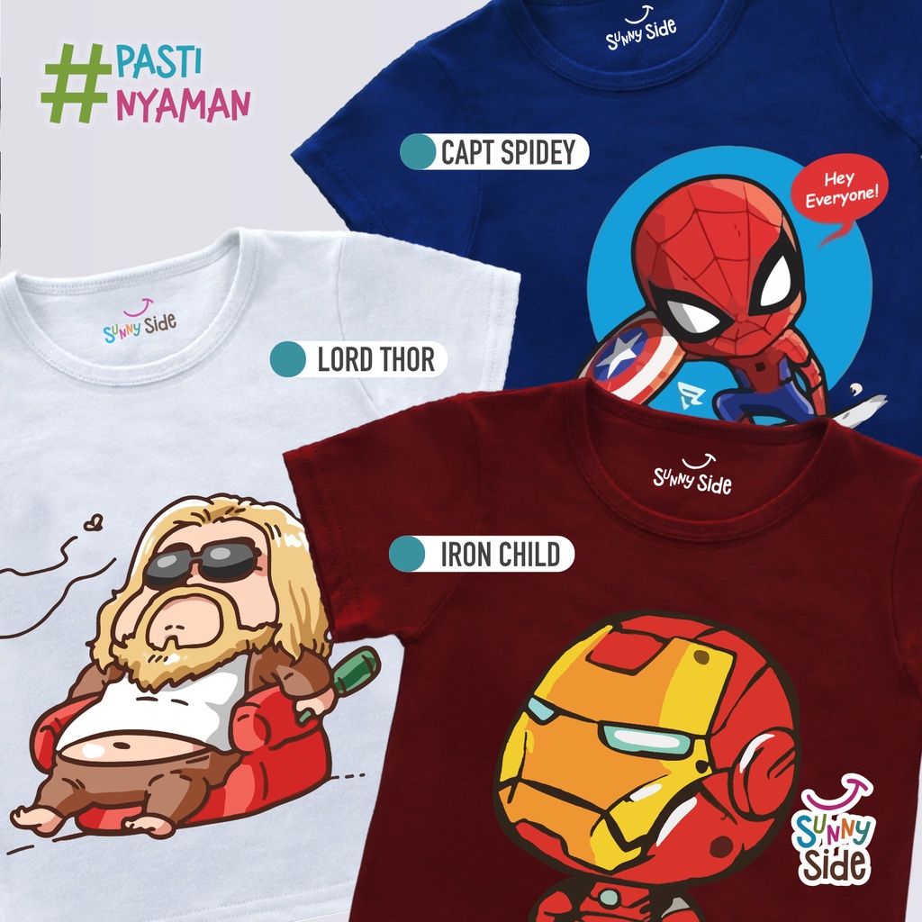 Sunnyside Kaos Anak Pendek - Marvel Fans Usia 1 - 9 Tahun Laki laki Perempuan