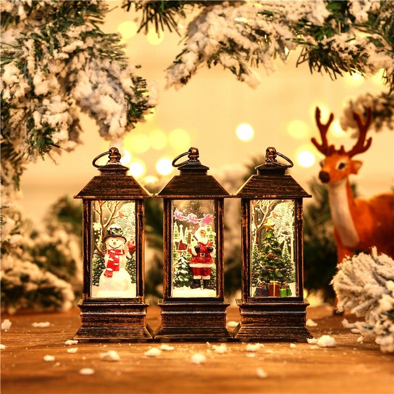 Lentera SnowGlobe Murah Pajangan LED Snow Globe Salju Hiasan Natal Hiasan Natal Harga Grosir Termurah Kotak Musik Natal Christmas Music Box