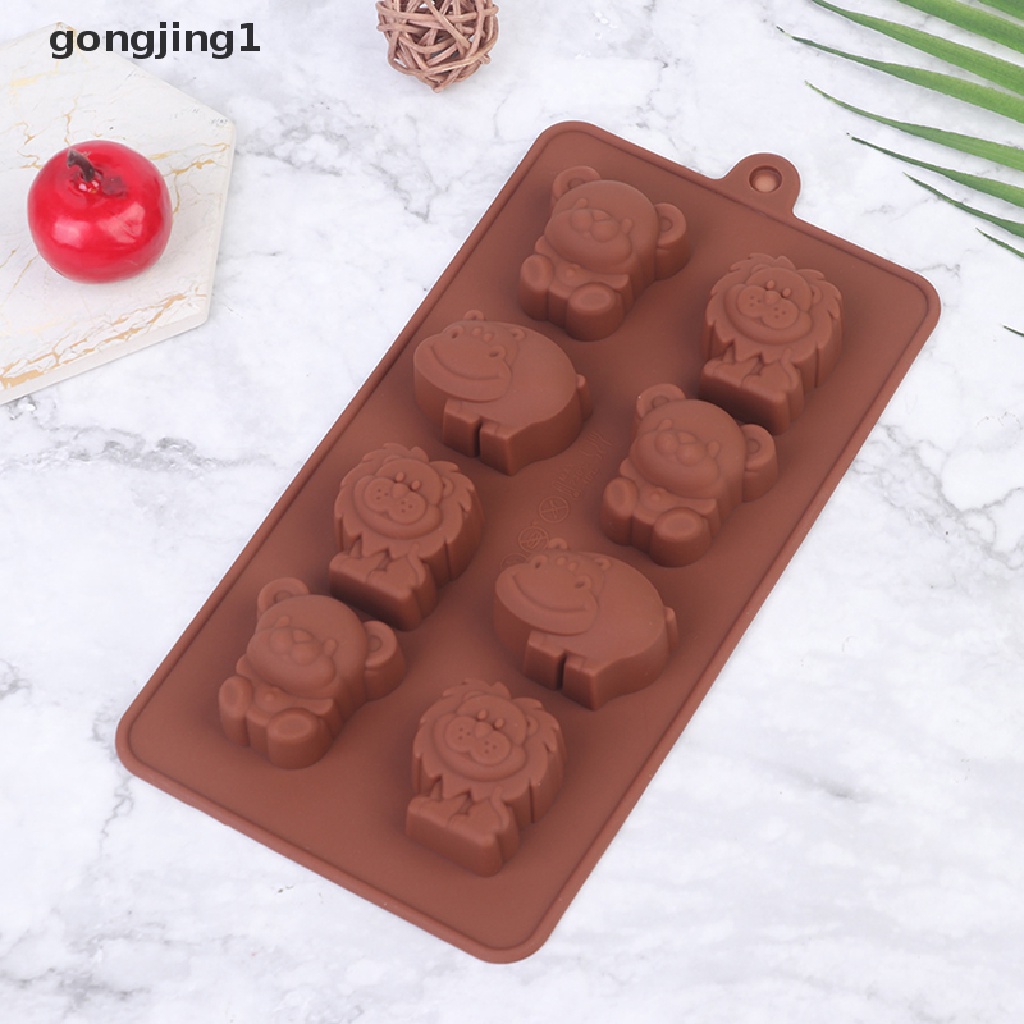 Ggg Cetakan Silikon Animal Bentuk Hippo Lion Bear Coklat Sabun Kue Peralatan Dapur DIY ID