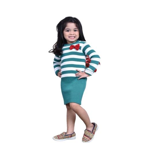 Promo Baju Anak Perempuan Dress Rajut Tebal KIDS RIBBON