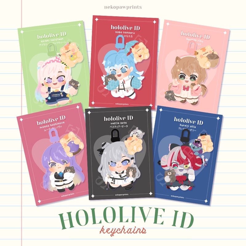 nekopawprints: hololive ID acrylic keychain gantungan kunci — kobo kanaeru moona hoshinova kureiji o