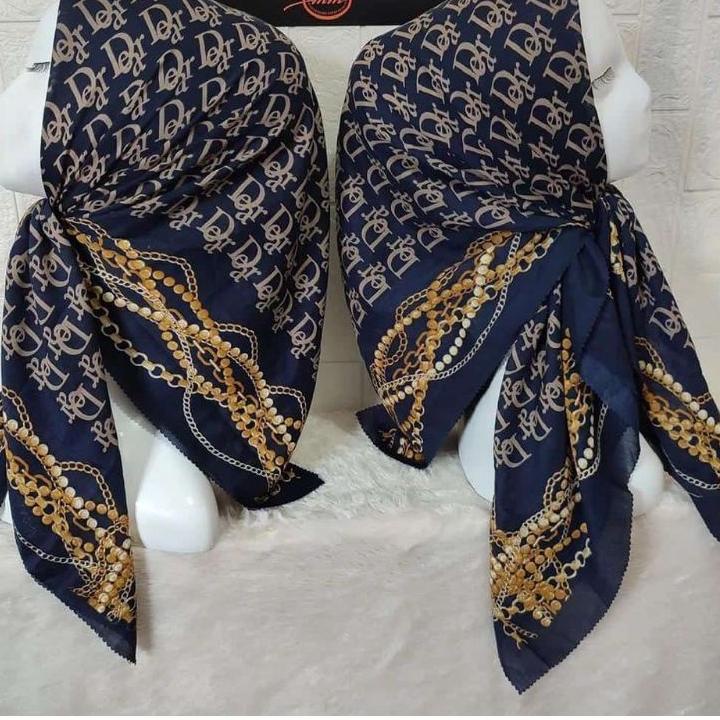 (G-U-R-✉) TERBARUU Hijab Voal Motif RANTAI DIOR series / kerudung segiempat voal motif / kerudung de