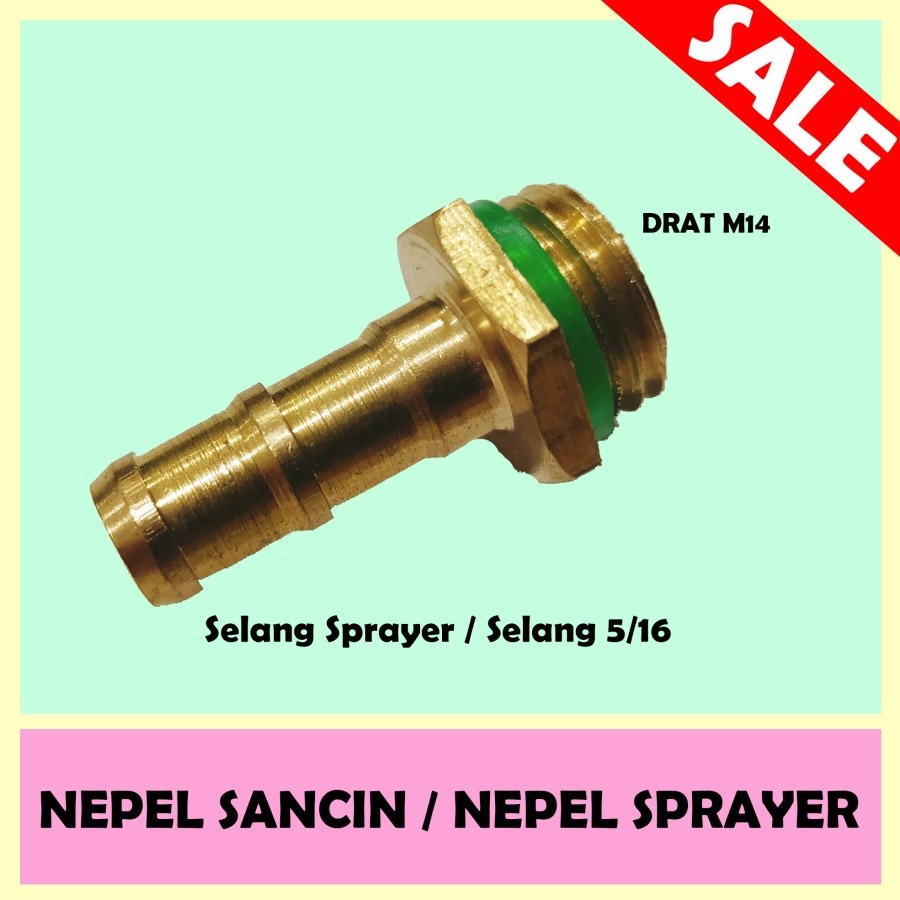 Nepel Selang Sprayer Drat M14 5/16 Model Sancin Cowok / Male