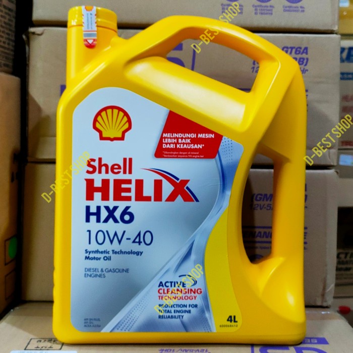 OLI SHELL HELIX HX6 PENGGANTI HX7 SAE 10W-40 GALON 4 LITER