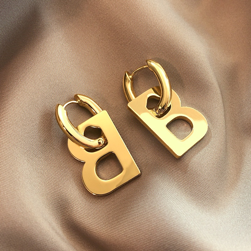 Anting Hoop B titanium anti karat harga grosir bisa cod