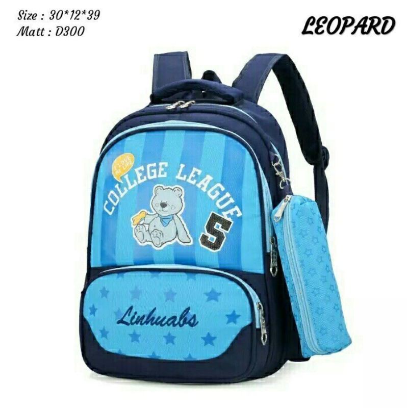 &quot;aurabagss&quot; - Beli 1 Dapat 2 Tas Anak Set 2 in 1 Tas Ransel Sekolah Anak SD SMP Motif &quot;BEAR&quot; #FREE DOMPET PENCIL# Backpack Fashion Anak Unisex Ala aurabagss Murah....