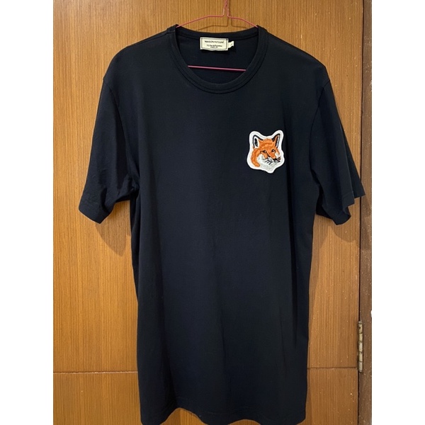 Preloved Maison Kitsune Oversized Fox Shirt in black