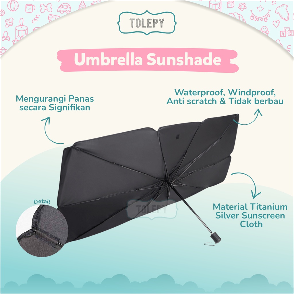 Payung Pelindung Anti Panas Mobil Kaca Depan / Car Umbrella Sunshade