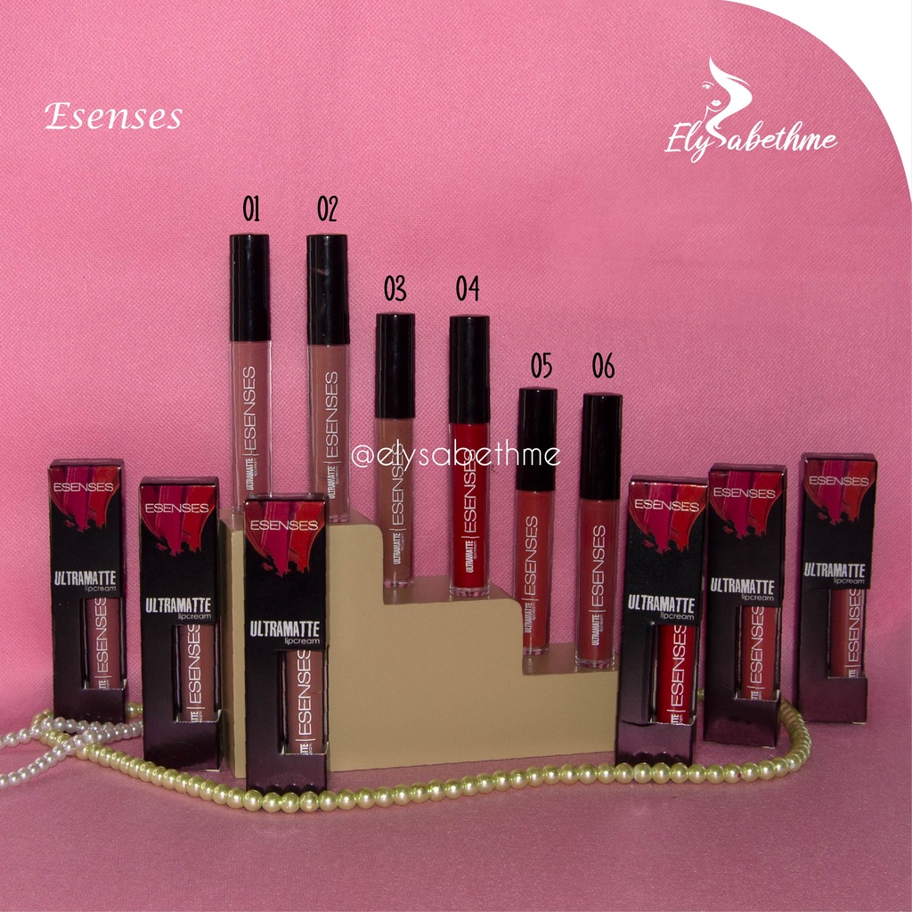 ✿ELYSABETHME✿  [ESENSES] ESENSES Ultramatte lipcream mattee lipstik cair hasil mattee tahan lama transferproof waterproof tidak nempel di masker