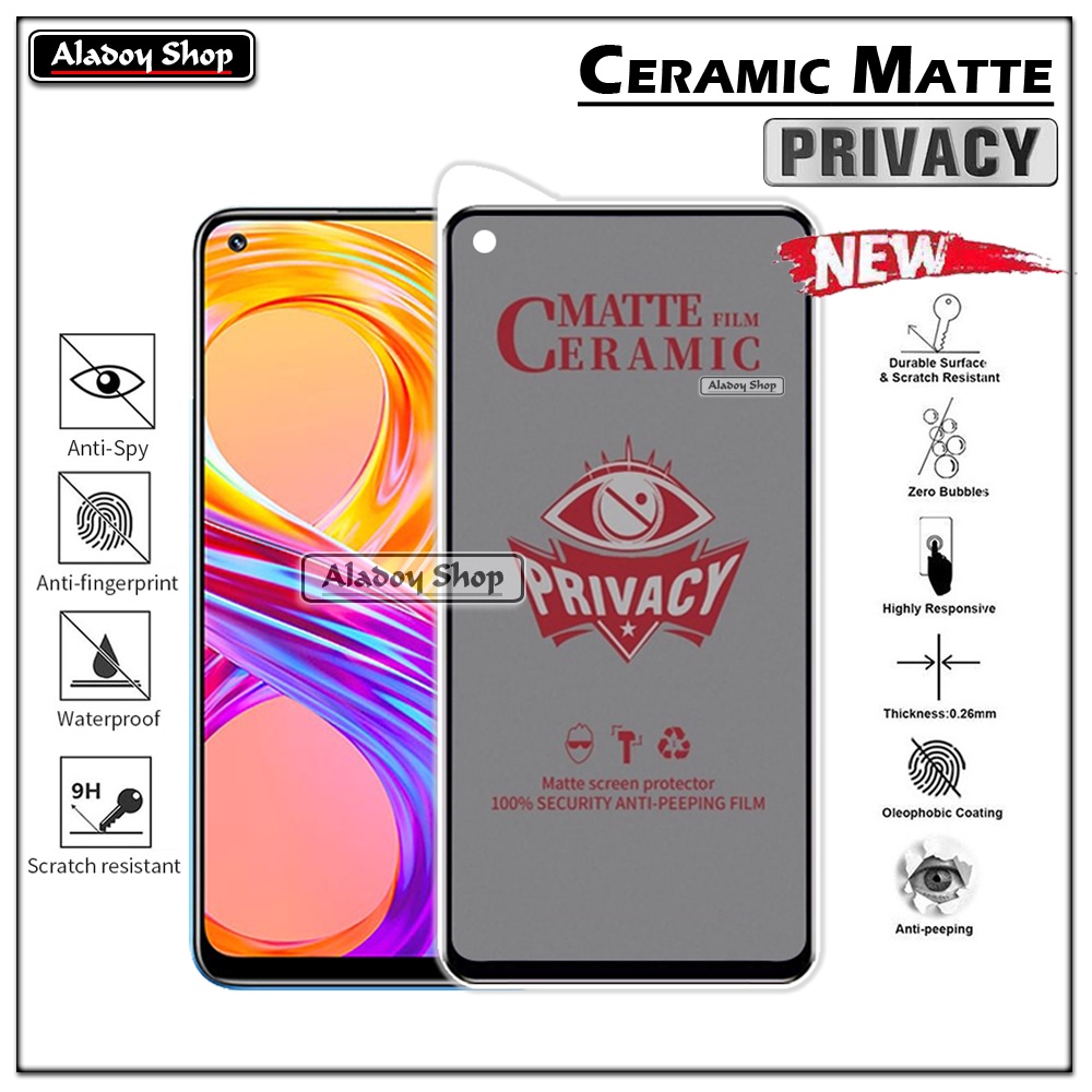 PAKET 2IN1 Anti Gores Privacy Realme 8/8 Pro + Tempered Glass Kamera