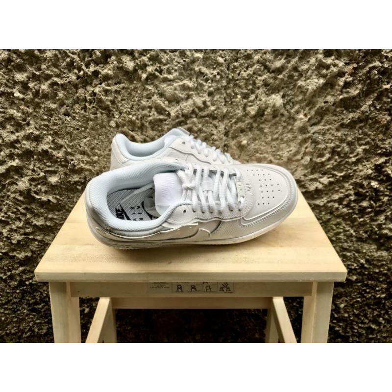 Sepatu Wanita Nike Air Force 1 Shadow Triple White 100% Original Resmi