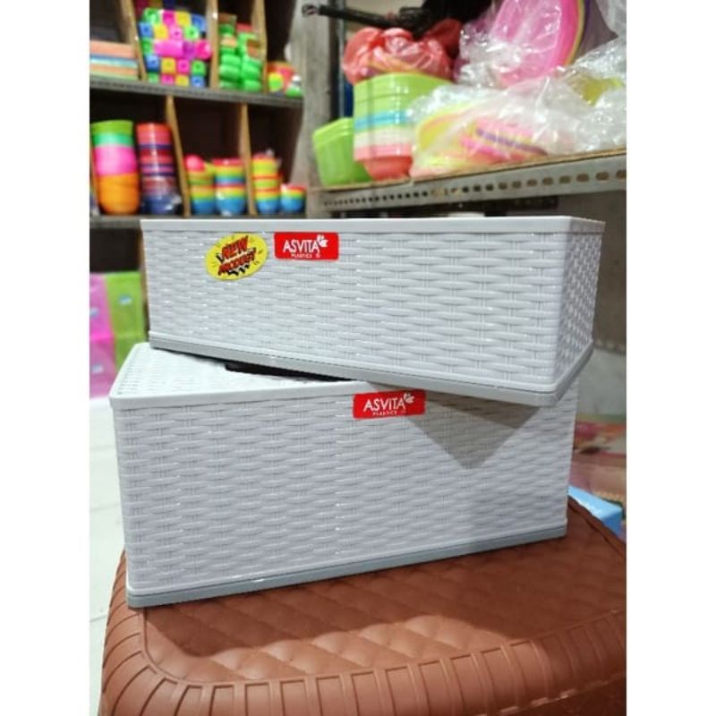ASVITA TEMPAT TISSUE SEGI MOTIF ROTAN HIGH (L) TEMPAT TISU ROTAN ASVITA (L)