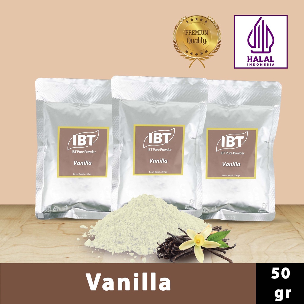 

Bahan Makanan Serbuk Bubuk Kue Vanilla IBT Pure Powder Murni 50gr