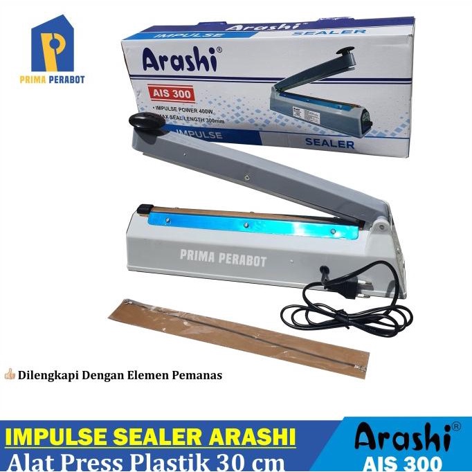 Impulse Sealer ARASHI Alat Press Plastik 30 cm Sealer makanan