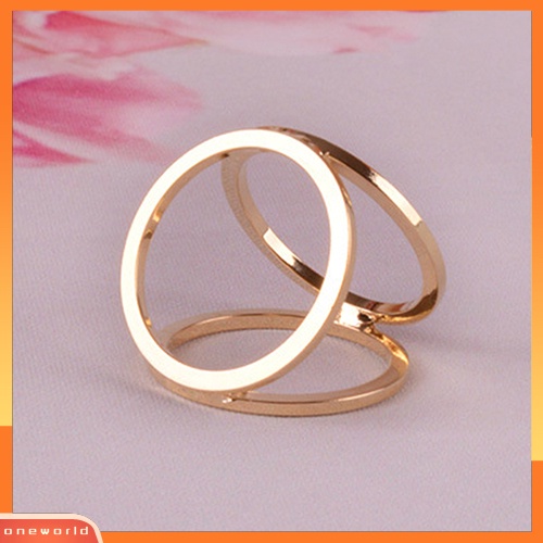 [WONE] Hot Fashion Berlapis Emas Tiga Cincin Syal Sutra Gesper Klip Bros Pin Hadiah