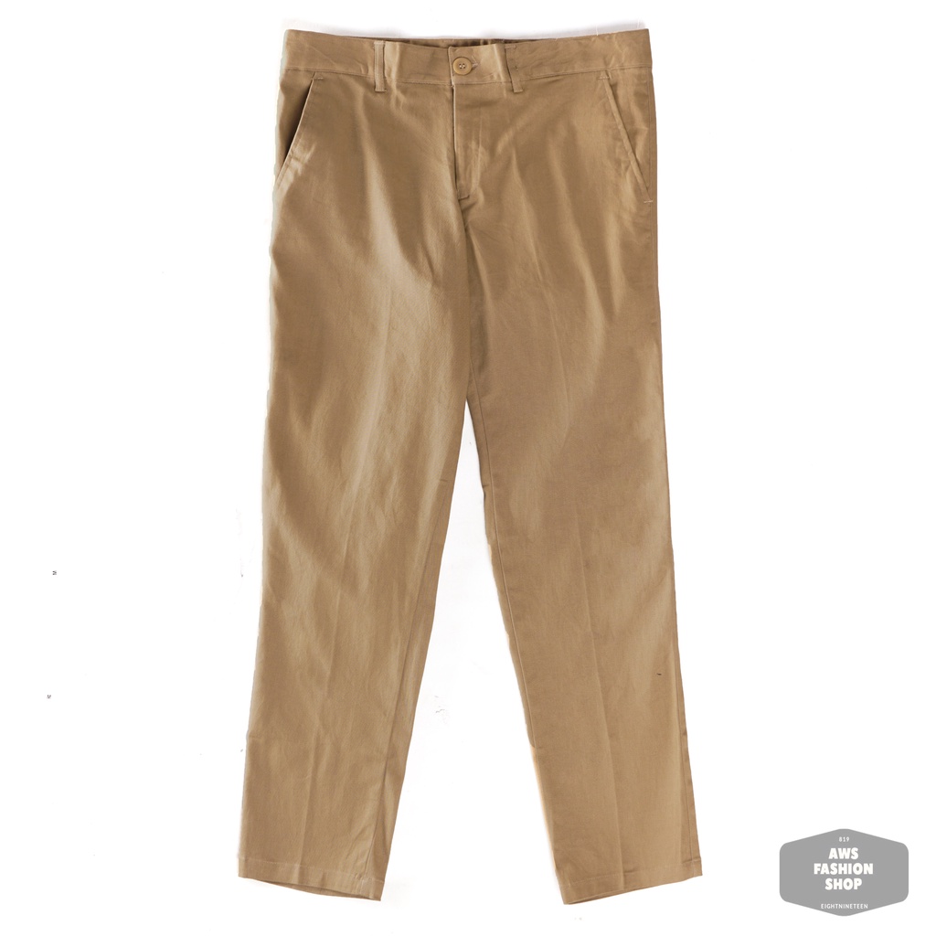 Celana Chino Pria Celana Panjang Pria PREMIUM QUALITY Dark Khaki