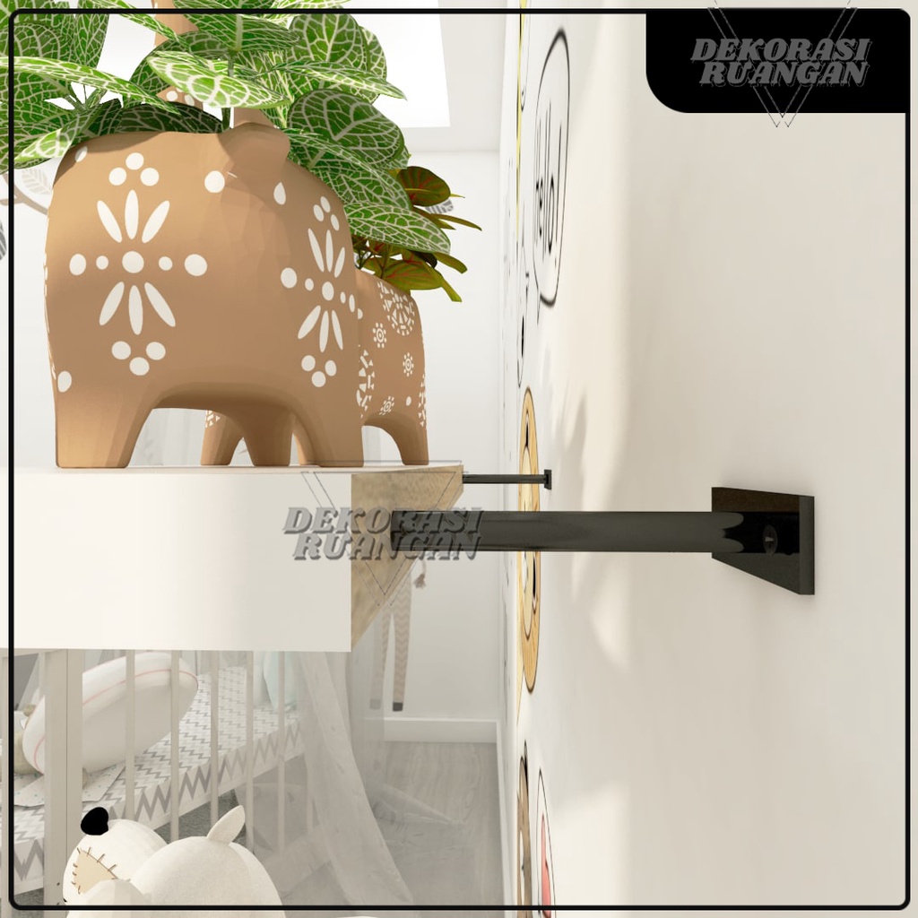 Rak Besi Siku Lubang Ambalan Gantung Tempel Tembok Minimalis