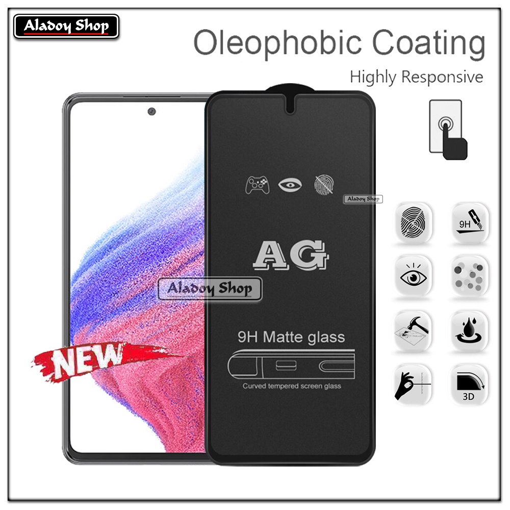 Paket 3IN1 Tempered Glass Layar Matte Anti Glare Samsung A53 5G Free Tempered Glass Camera dan Skin Carbon