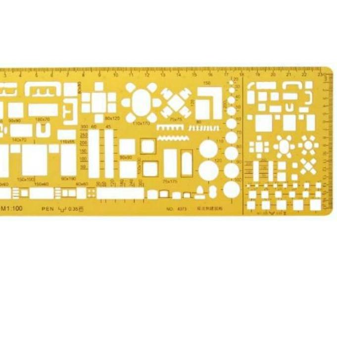 

WOW MURAH JSH Penggaris Template Arsitektur Skala 1:100 1:200 Penggaris Sablon Mal Mebel Furniture Jinsihou 4373;