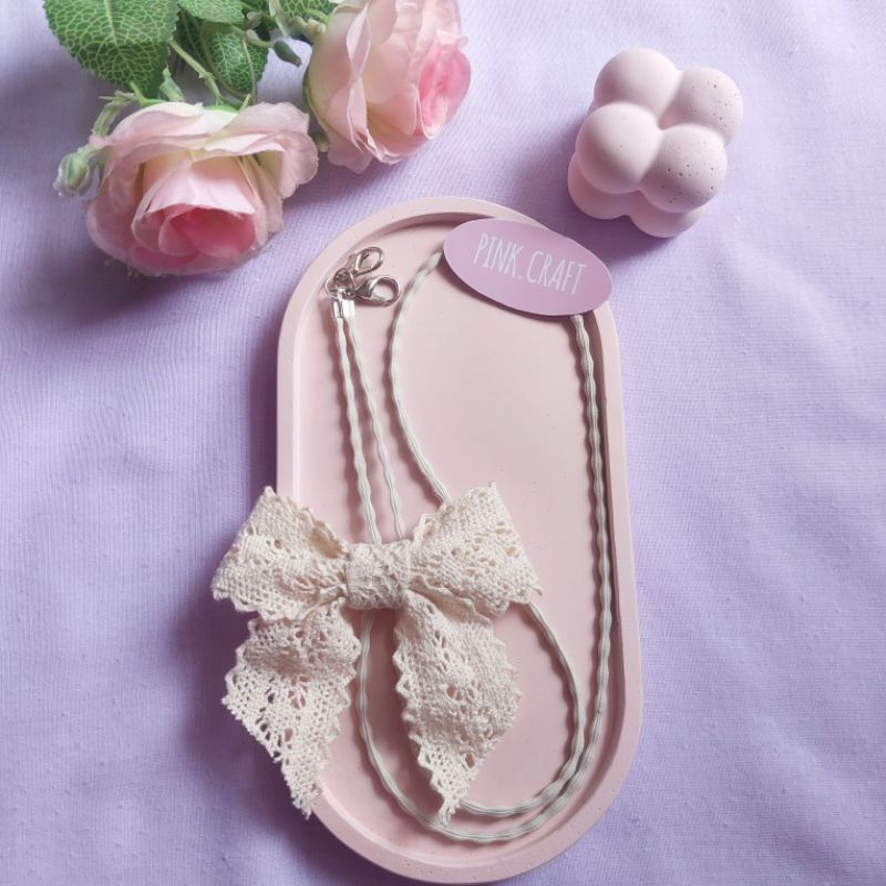 TALI MASKER PITA RENDA / STRAP MASKER PITA RENDA / KONEKTOR MASKER PITA RENDA By Nonna Pink