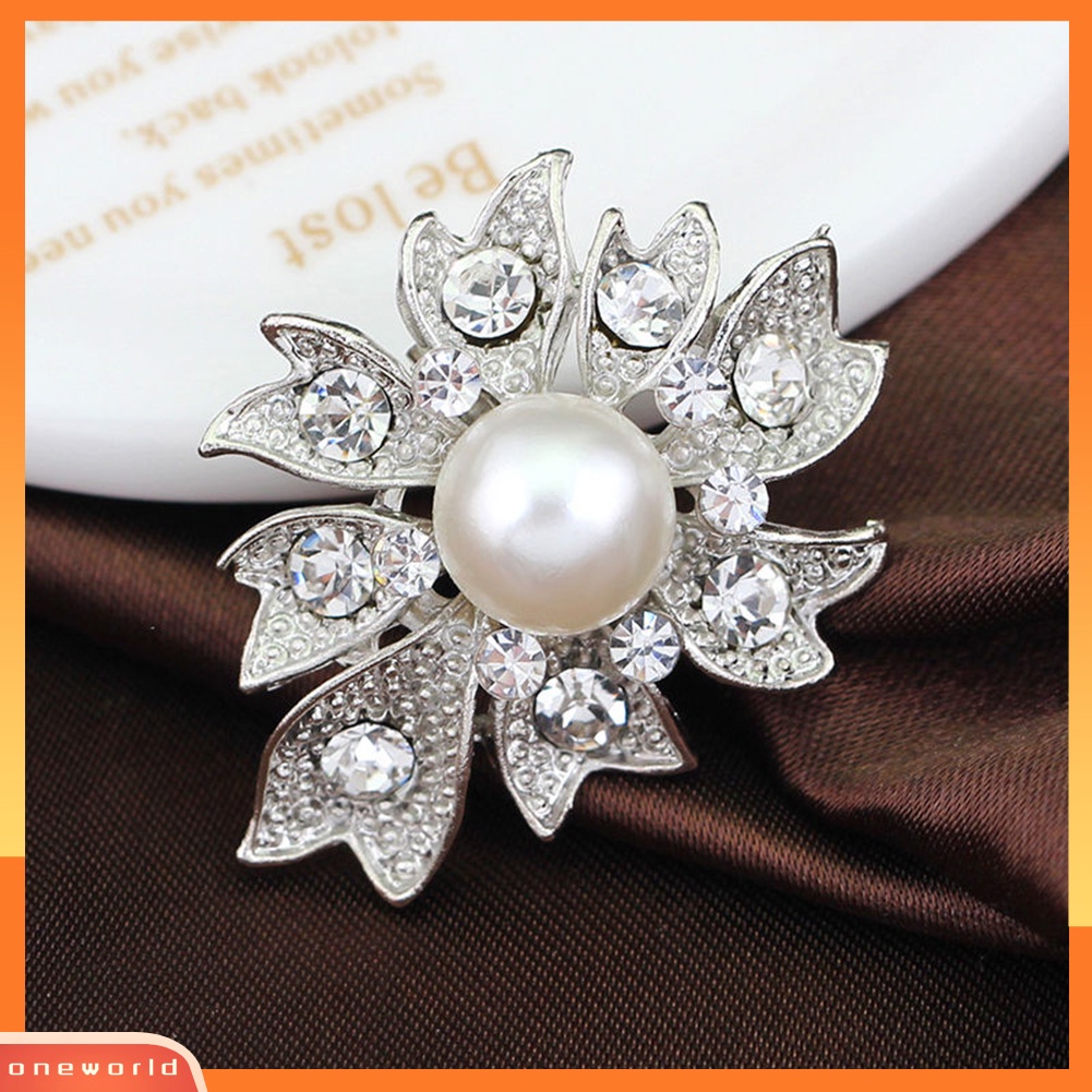 [WONE] Elegan Berlian Imitasi Mutiara Capung Bunga Pernikahan Lady Bros Pin Hadiah