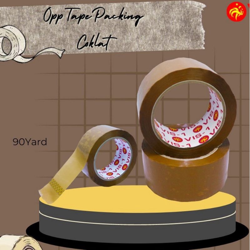 

Lakban Isolasi Selotip OPP Packing Tape Coklat