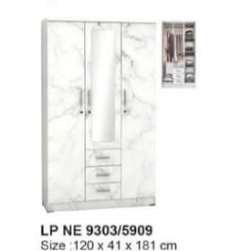 Lemari Pakaian - Lemari Baju kaca - Lemari 3 Pintu LP NE 9303 - MEDAN