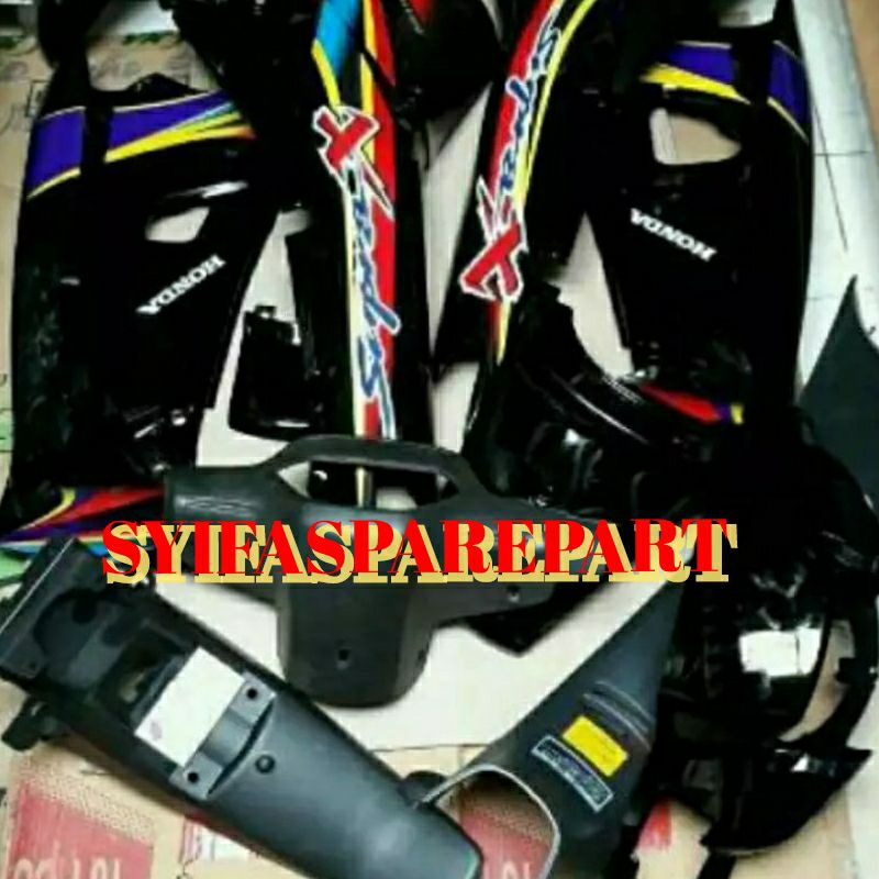 paket cover body Supra x 100lama full set body halus /kasar