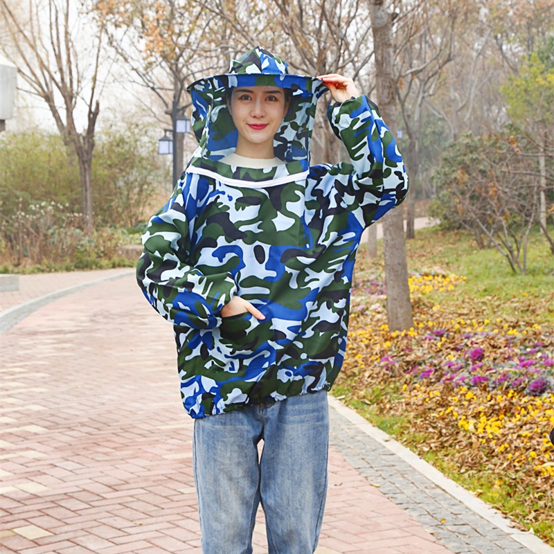 Jaket Lebah Baju Anti Sengatan Warna Loreng Peralatan Pengaman Sengat Nyamuk Hama Serangga Muka Jaring Cerana Melifera Klanceng Trigona Kelulut Kele Kele Kelo Kelo APD Pelindung Diri Model Terusan Dan Atasan Dengan Topi Jaring aman beekeeping Beekeeper