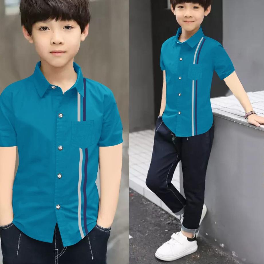 Terjangkau 레 g.j.v.hem kids JOJO kemeja anak laki laki bahan katun stretchbisa melar nyaman buat si 