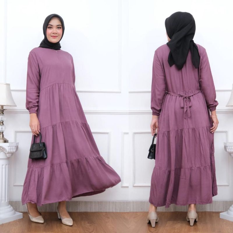 Gamis Rayon Twill Susun - DENARA MAXY //JF852