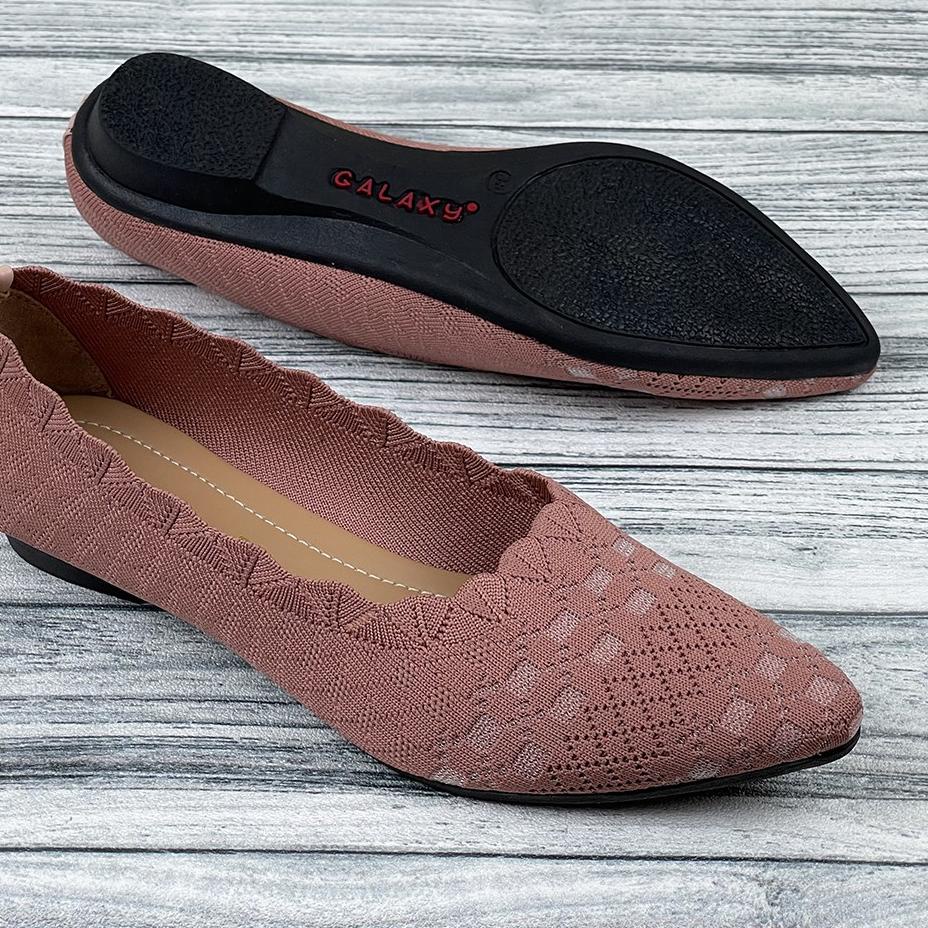 Terbaik Sepatu Wanita Flatshoes Rajut Impor LC13 - CLARENZO