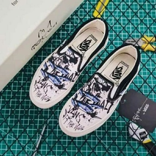 Sepatu Vans Slip on biru dongker navy Sneakers Keren  Kado Hadiah Sekolah Kuliah Kerja Hangout Traveling Jalan nyaman di pakai keren