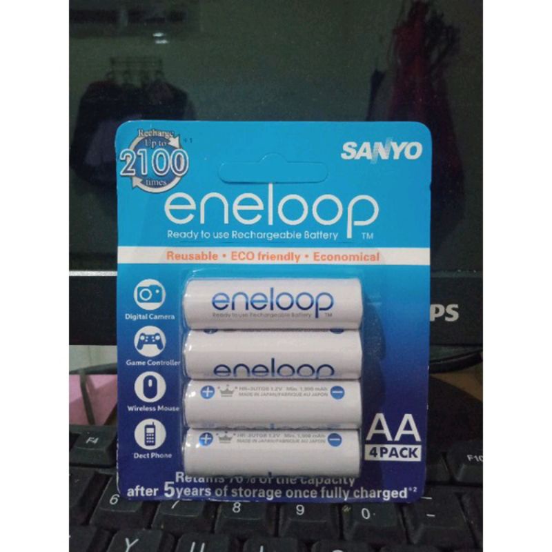 Batere Sanyo Eneloop AA/A2 isi 4pcs Typ:2500mah/Min:2400mAh up to 2100 times