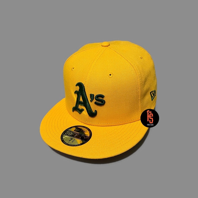 TOPI NEW ERA ORIGINAL 5950 WS 1973 OAKLAND ATHLETICS YELLOW UV PINK