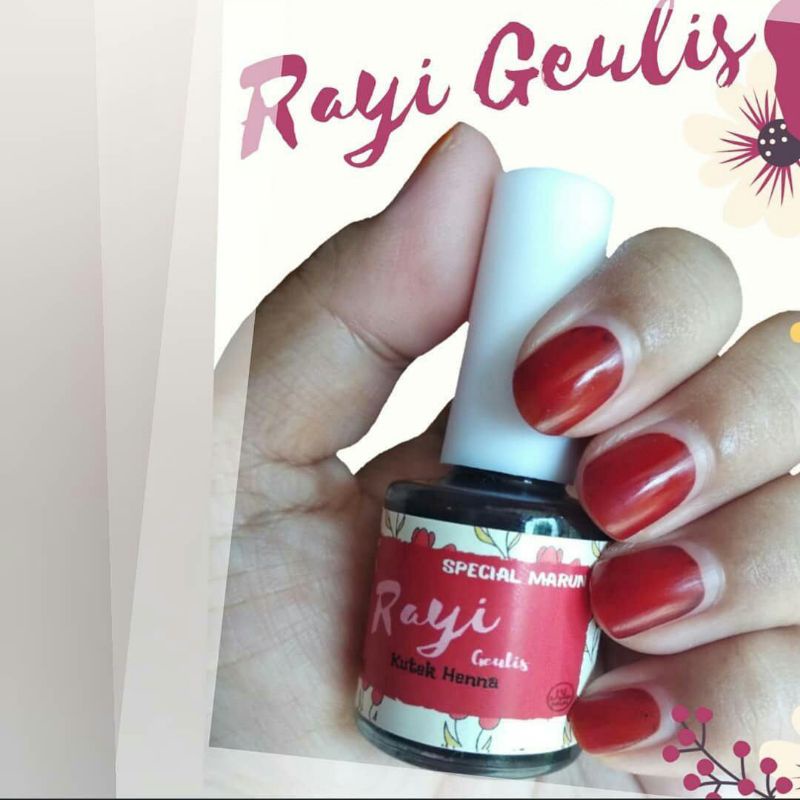 Rayi Geulis Henna 10 ml Kutek Henna Kuku Halal Nail Henna Inai Pacar Kuku Muslimah