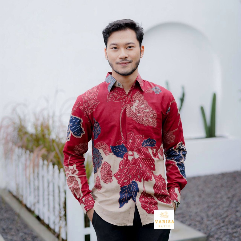 Kemeja Batik Pria Slimfit Eksklusif Batik Modern Batik Seragam Kantor