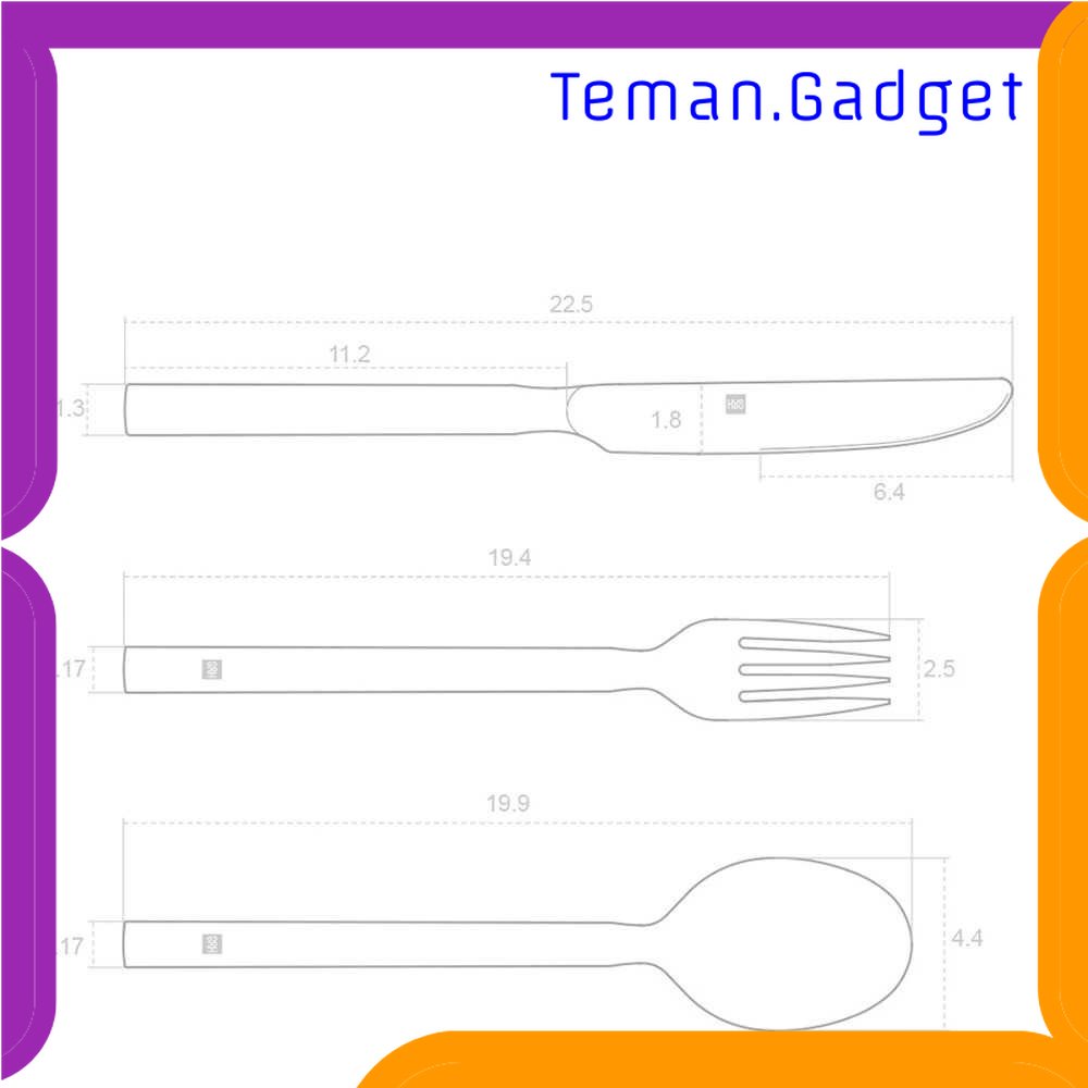 TG - DPR Huohou Perlengkapan Makan Sendok Garpu Pisau Cutlery Set - HU0023