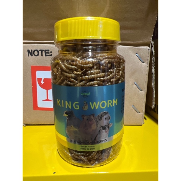 King Worm ulat hongkong dried kering makanan hamster burung 50gr