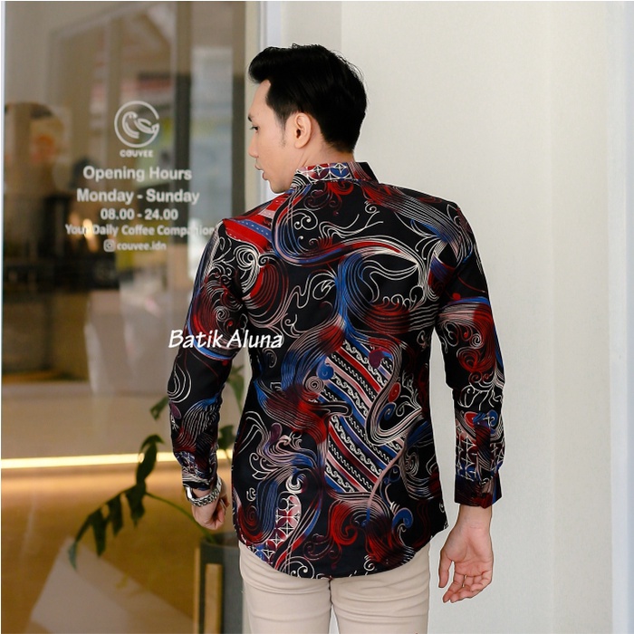 Baju Batik Pria Lengan Panjang Modern Slim Fit Premium Original Ful Furing Kemeja Batik Cowok Slimfit By Fashion Batik Aluna