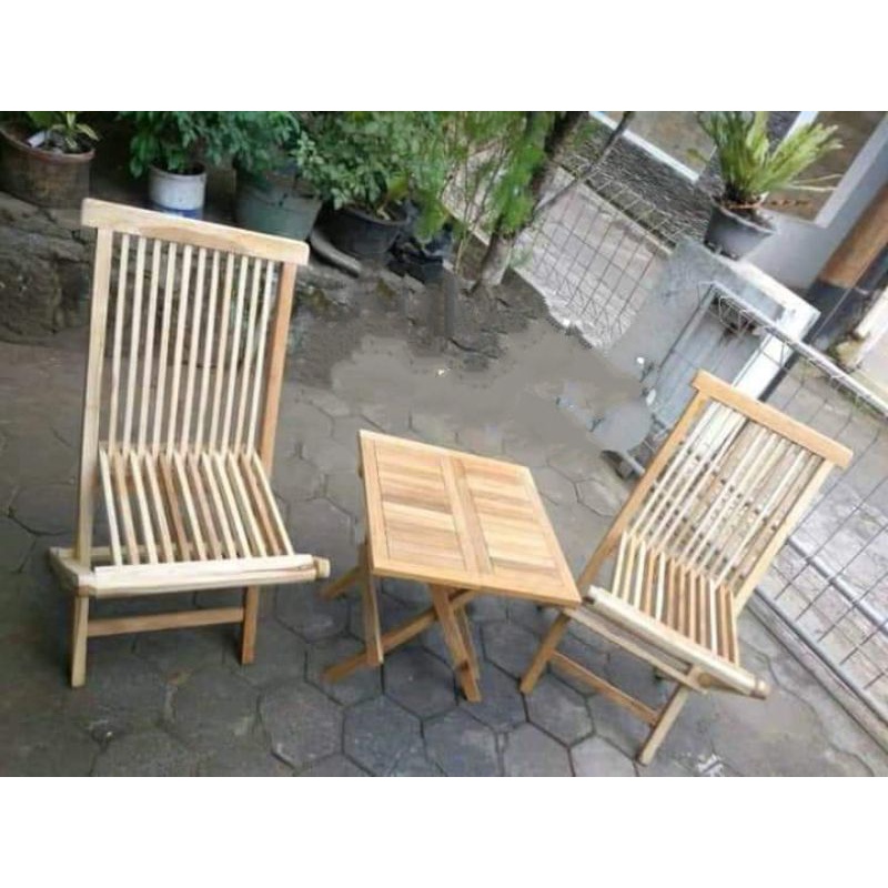 Kursi lipat jati/kursi taman/kursi cafe kayu jati